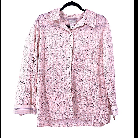 Vintage floral button up blouse farmcore size 2XL